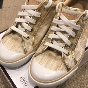 Coach Barrett khaki/gold shoes